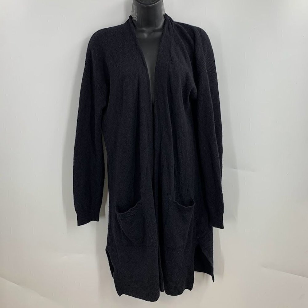 Halogen‎ Women's Rib Knit Wool & Cashmere Long Open Front Cardigan Sweater SZ M